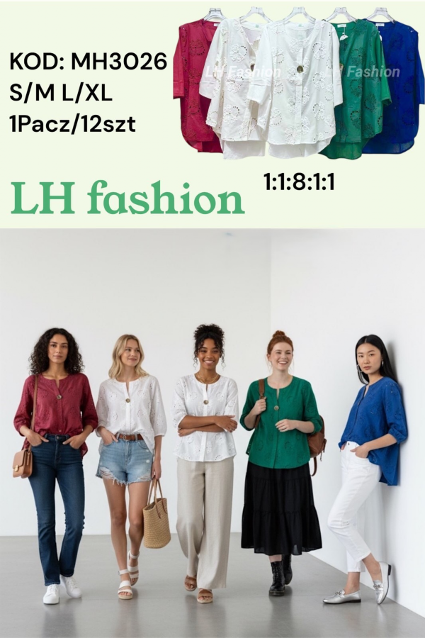 Koszule damskie Roz S/M-L/XL, Mix Kolor Paczka 12 szt